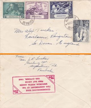 Bermuda : Universal Postal Union 75th Anniversary First Day Cover (1949) photo