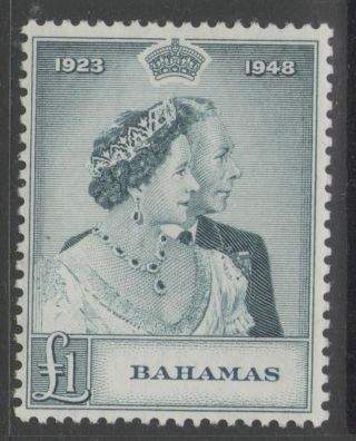 Bahamas Sg195 1948 Rsw £1 photo