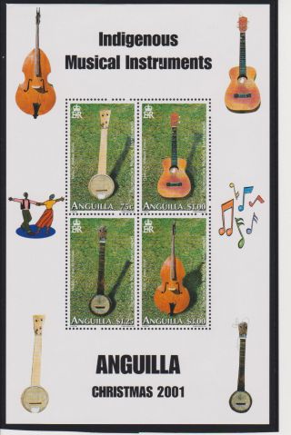Anguilla Indigenous Musical Instruments Sheet Of 4 Scott 1066 photo
