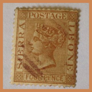 1884 Sierra Leone Qv - 4d Brown Fine Stamp Wmrk Crown As Per Scans photo