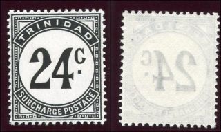 Trinidad & Tobago 1961 Qeii Postage Due 24c Black.  Sg D33a. photo