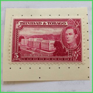 Trinidad & Tobago King George Vi Scarlet Mounted Stamp As Per Scan photo