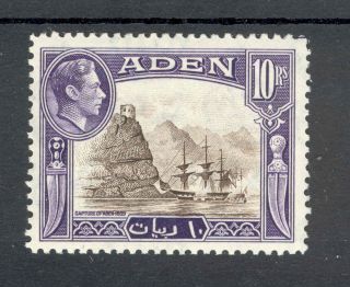 Aden Kgvi 1939 - 48 10r Sepia & Violet Sg27 Cw25a photo