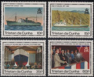 Tristan Da Cunha Sg 500 - 503 1990 Maiden Voyage Of St Helena Ii.  Unmounted photo