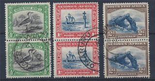 South West Africa 1931 Sg74/76 Bilingual Pairs Cto A 005 photo
