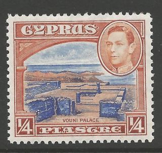 Cyprus Sg151 1938 ¼pi Ultramarine & Orange - Brown Mtd photo