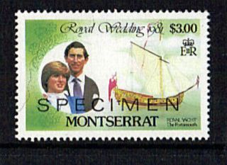 Montserrat 1981 Royal Wedding $3 Value Overprinted Specimen photo