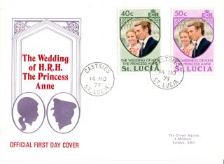 St Lucia 14 November 1973 Royal Wedding First Day Cover photo