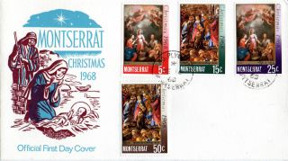 Montserrat 17 December 1968 Christmas Illustrated First Day Cover Cds photo