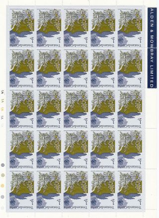 Tristan Da Cunha 1972 Definitives ½p Inverted Watermark Complete Sheet photo