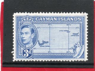 Cayman Isles G V1 1947 3d Bright Blue Sg 121a H. photo