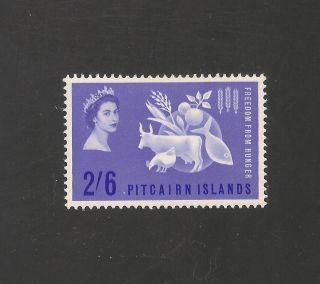 Pitcairn Islands 35 (sg 32) Vf Mlh - 1963 2sh6p Freedom From Hunger Scv $20.  00 photo