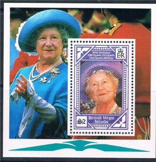 B.  V.  I.  1990 Queen Mother 90th Birthday Ms750 photo