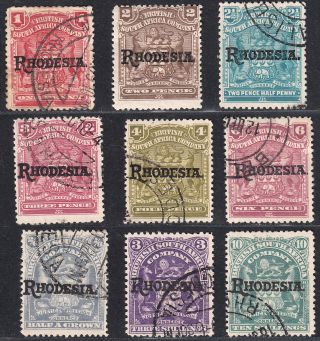 1909 - 12 Rhodesia Overprint (sg 101 - 106,  108 - 109 & 112) Fine Cv: £66 photo