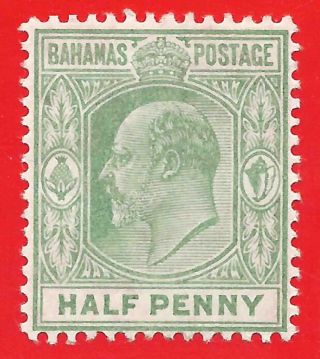 1/2d Pale Green Stamp 1906 - 11 Bahamas King Edward Vii Sg71 photo