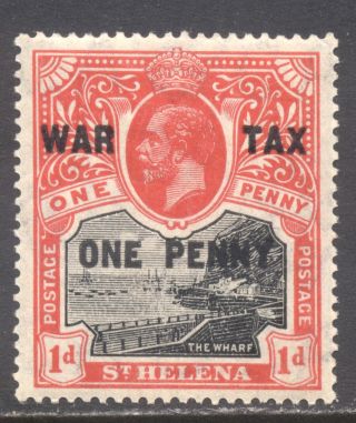St.  Helena 1916,  War Tax Stamp; Sc Mr1,  Very Lightly Hinged photo