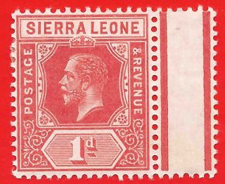 1d Carmine - Red Stamp 1912 - 16 Sierra Leone King George V photo