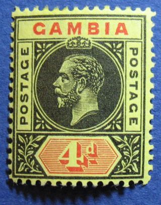 1917 Gambia 4d Scott 76a S.  G.  92a Cs07890 photo