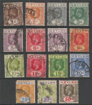 Ceylon.  1921 - 22 Kgv.  15 Values To 50c.  Mult Script Ca W/m.  B3207 photo