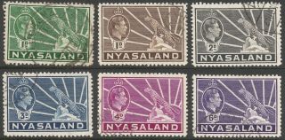 Nyasaland.  1938 - 44 Kgvi.  6 Values To 6d.  B6104 photo