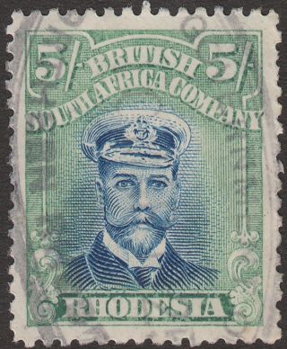 Rhodesia 1913 - 23 Kgv Admiral 5sh Die Iiib P14 Fiscally photo