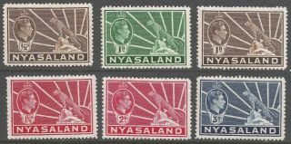 Nyasaland.  1938 - 44 Kgvi.  6 Mh Values To 3d.  B4106 photo