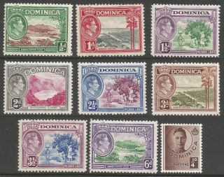 Dominica.  1938 - 47 Kgvi.  9 Mh Values To 6d.  B5109 photo