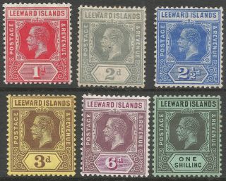 Leeward Islands.  1912 - 22 Kgv.  6 Mh Values To 1/ -.  Mult Crown Ca W/m.  B3417 photo
