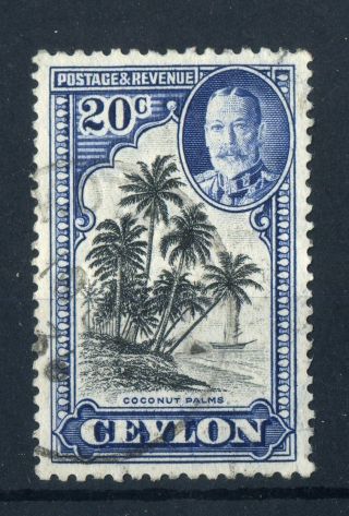 Ceylon 1936 Kgv.  20c Black & Grey Blue. . photo