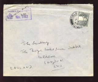 Palestine 1940 Solo 10p To Uk. .  Field Post Office+censor photo