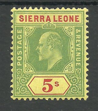 Sierra Leone Sg110 The 1908 Evii 5/ - Green And Red/yellow Fresh C.  £45 photo