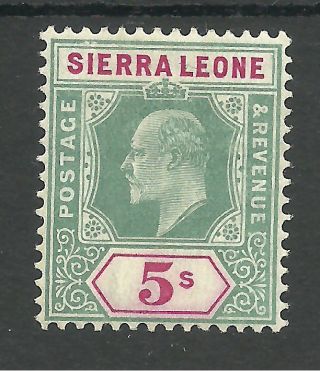 Sierra Leone Sg97 The 1905 Evii 5/ - Green And Carmine Fresh C.  £45 photo