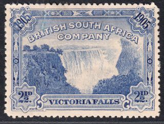 1905 Rhodesia Kevii Victoria Falls 2½ D Deep Blue (sg 95) Mh Vf Cv: £17 photo