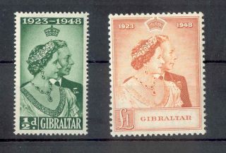 Gibraltar Kgvi 1948 Rsw Issue Sg134/5 Royal Silver Wedding Omnibus photo