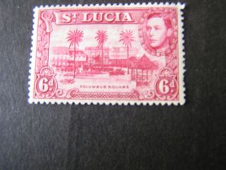 St.  Lucia,  Scott 119,  6p.  Value Magenta 1948 Kgv1 Issue Mlh photo