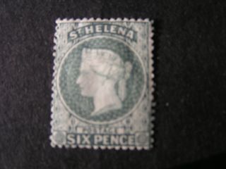 St.  Helena,  Scott 7,  6p.  Value Gray Blue Perf 14,  Qv 1889 Mh photo