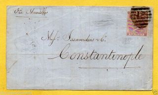 1860 Wrapper Sg84,  6d Lilac (£200) British Post Office Constantinople Datestamp photo