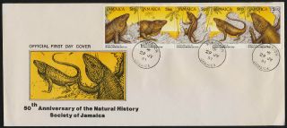 Jamaica 751 Fdc - Jamaican Iguana,  Natural History Society photo