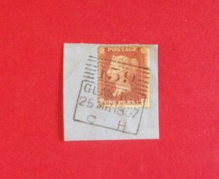 Gb Victoria Sg29 1d Red Star Qf Pl 33 On Piece Madelaine Smith Pmk R:y497 photo