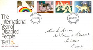 25 March 1981 Year Of Disabled People Post Office First Day Cover Bournemouth photo
