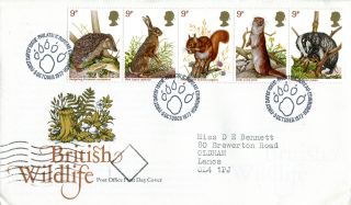 5 October 1977 British Wildlife Post Office First Day Cover Bureau Shs (a) photo