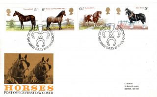 5 July 1978 Shire Horses Post Office First Day Cover Peterborough Shs (p) photo