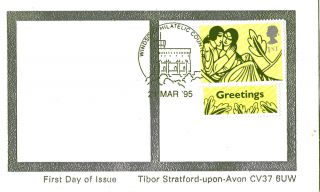 21 March 1995 Greetings First Day Cover Cover Windsor Philatelic Counter Shs photo