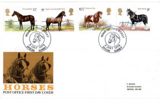 5 July 1978 Shire Horses Post Office First Day Cover Home Of The Derby Shs photo