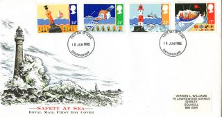 18 June 1985 Safety At Sea Royal Mail First Day Cover Birmingham Fdi photo