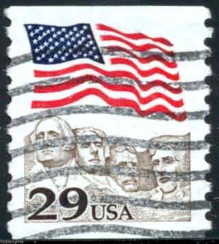 2523c 29c Flag Over Mt.  Rushmore Toledo Brown Variety Single A4 photo