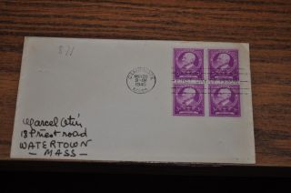 March 28,  1940 First Day Cover Of Charles W Eliot.  03 Stamp 4 Stamp Block photo