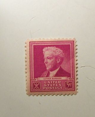 Luther Burbank 3c (1) Stamp Cat 876 F/v12c C/v $1.  00 L/h O/g photo