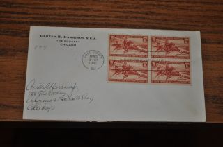 April 3,  1940 First Day Cover Of Pony Express.  03 Stamp 4 Stamp Block photo