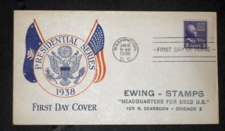 1938 Presidential Issue Fdc 807 photo